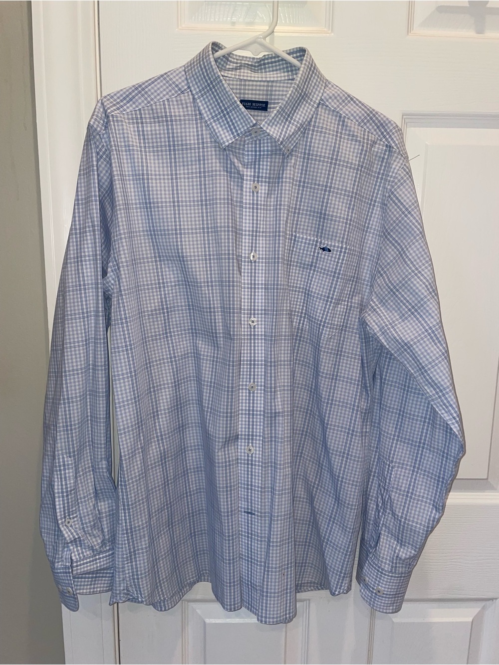 Fish Hippi Men's Blue Plaid Button-Down Shirt